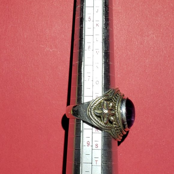 Vintage 925 Purple Amethyst Boho Ring - Picture 5 of 6